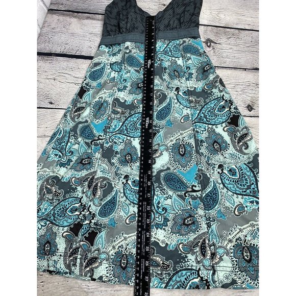 Athleta Women's Pack Everywhere Halter Dress Size 0 Meteor Gray Blue Paisley Zip - Picture 9 of 15